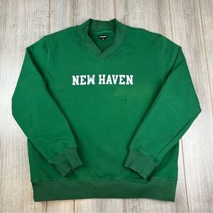 RARE J.Peterman Sweatshirt Men’s Size L New Haven Spell out Green *Flaws